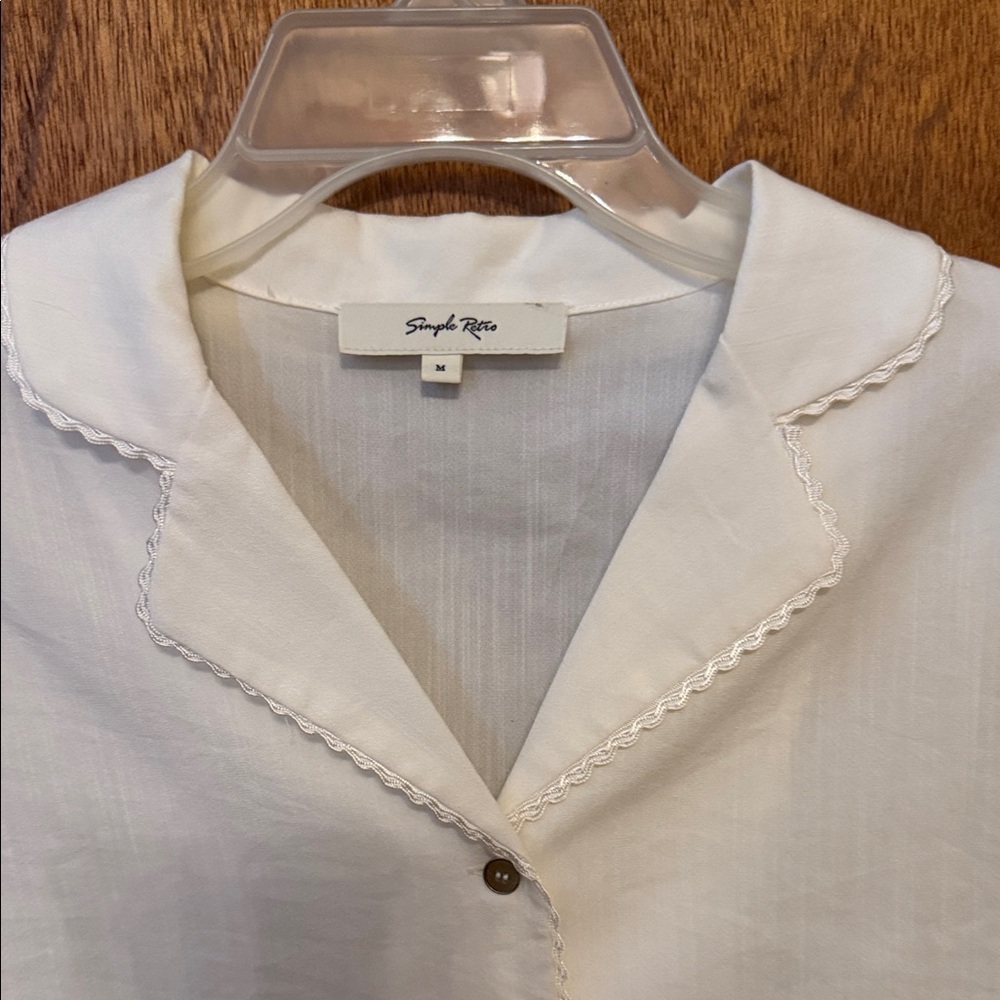 Simple Petro White Notched-Collar Women's Blazer